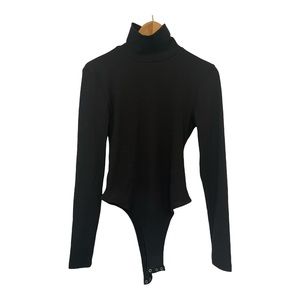 Tall Ribbed High Neck Bodysuit NWT